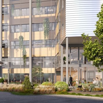 Hoffsveien 1 D Runde2 Eksteriør Vinkel 02 Inngangsparti v2 3destate no